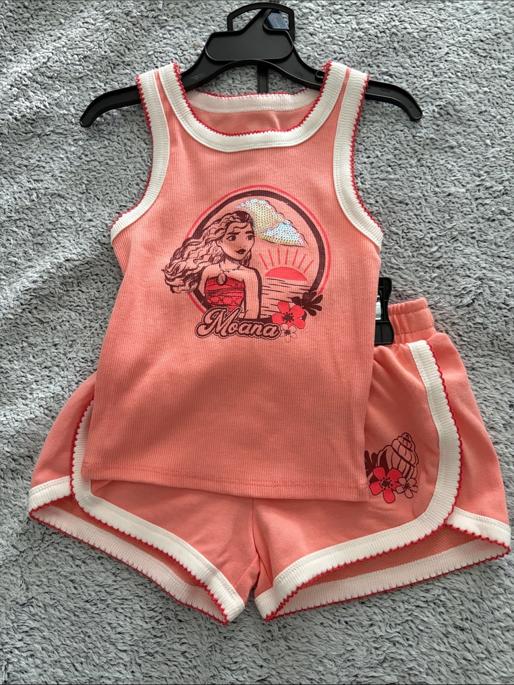 Disney Moana Coral Tank Top and Shorts Set for Kids